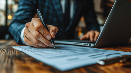 Business Performance Checklist - Businessman Using Laptop