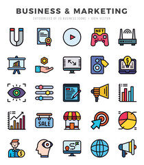 Business & Marketing icons set for website and mobile site and apps.