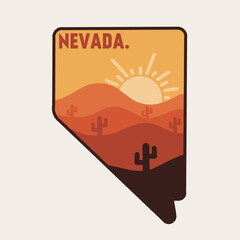 Nevada Desert on sunset perfect for print, apparel, sticker, etc
