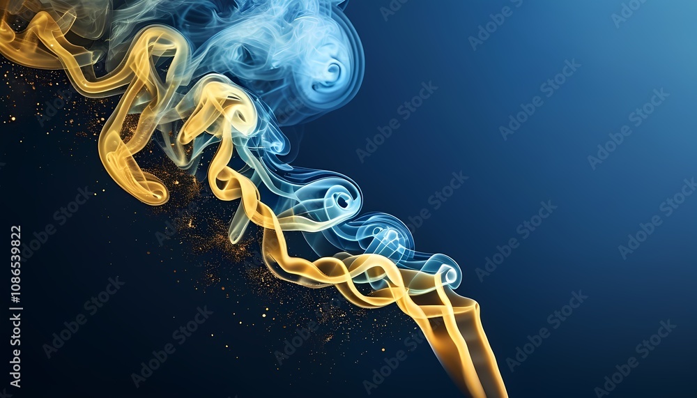 Poster dynamic swirls of colorful smoke abstract art studio setting ethereal atmosphere close-up perspectiv