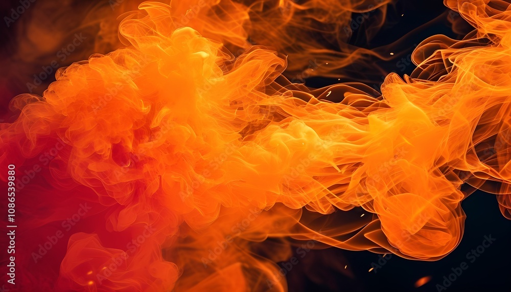 Poster dynamic flame movement abstract background visual art high contrast close-up concept of energy and t