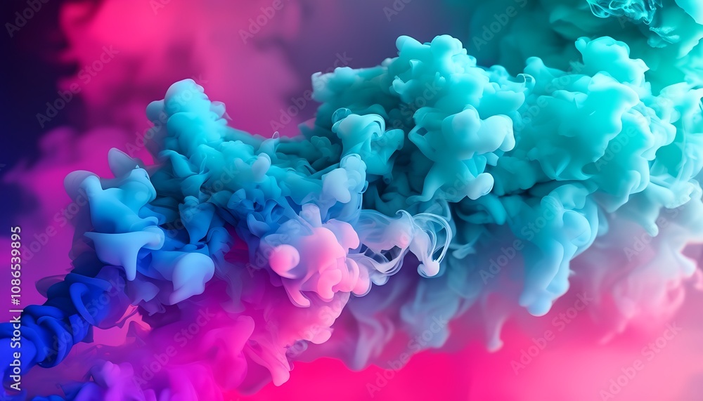 Aufkleber dynamic colorful smoke swirls abstract art digital creation vibrant environment close-up view concep