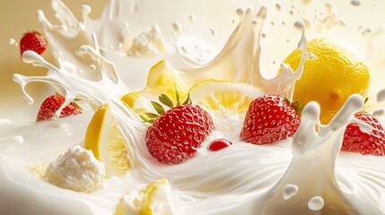 Splashing fruit