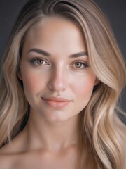 Obraz premium Natural Beauty Portrait of a Young Woman