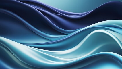 Smooth flowing waves of silky textures in varying shades of blue and teal, creating a serene and dynamic abstract design.
