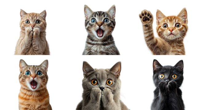 PNG, Cat, Dog + Emotion, created on the basis of artificial intelligence of Generative AI technology.