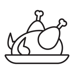 Chicken Dinner line icon.
