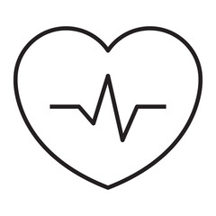 Heartbeat Symbol in Heart Shape line icon.