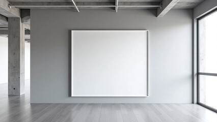 Office space white frame beams floor