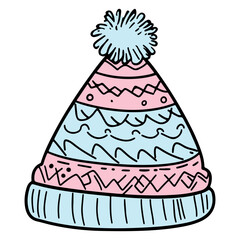 Winter Hat Cartoon Illustration
