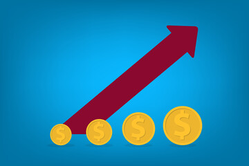 Income growth concept. Investment management. Successful Investments.