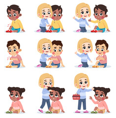 Girl Helping Friend Applying Wound Band Aid