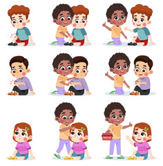 Girl Helping Friend Applying Wound Band Aid