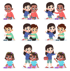 Girl Helping Friend Applying Wound Band Aid