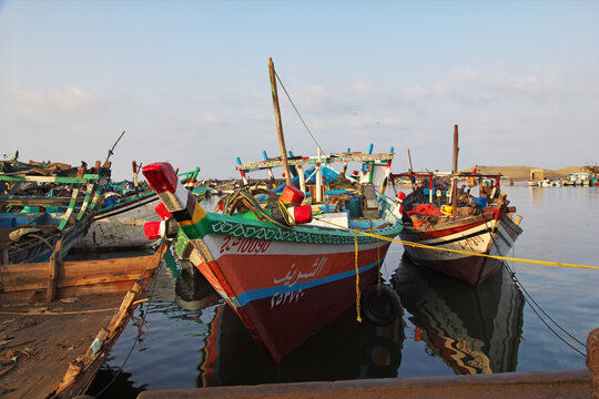 Hodeida, Yemen - 04 Jan 2013: The fishmarket in Hodeida, Red Sea, Bab El Mande, Yemen