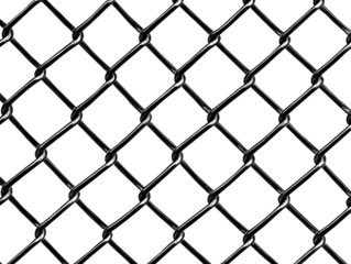 chain link fence isolated on white