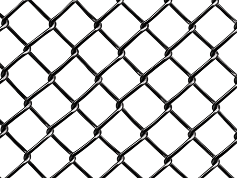 chain link fence isolated on white