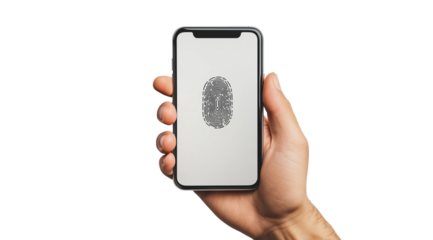 PNG, Cyber ​​Security Awareness Month, smartphone isolated on white background, generated by Generative AI technology.