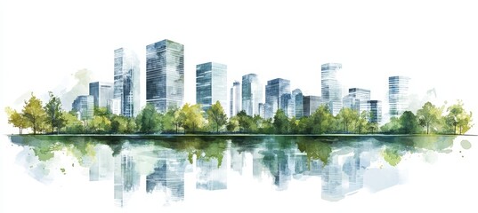 Green Cityscape Symphony: Nature Meets Urban Innovation