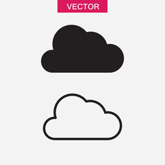 cloud line icon, vector outline and solid illustration for web and app..eps