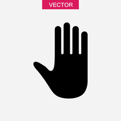 Palm, Hand icon vector, simple flat black trendy style illustration for web and app..eps