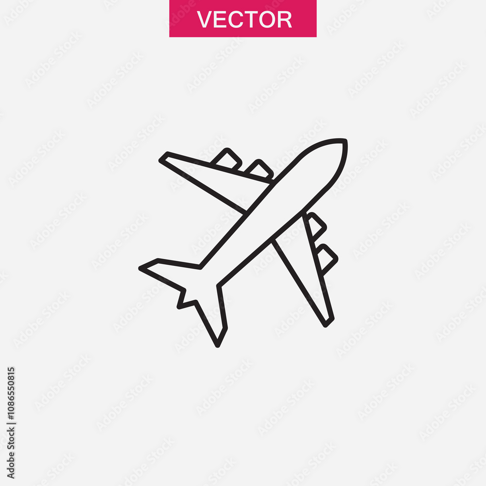 Aufkleber plane icon vector, vector simple linear illustration for web and app..eps