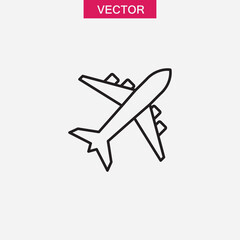 Plane icon vector, vector simple linear illustration for web and app..eps