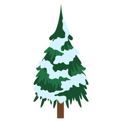 Christmas Tree With Snow Cap Illustration