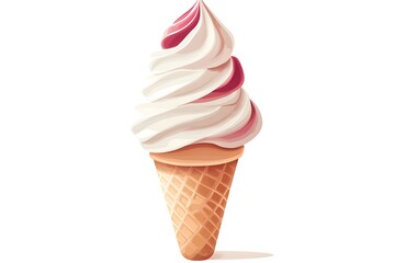 illustration of an ice cream set. Different types and tastes of cold desserts cups cones soft serve bars sticks popsicles frozen juice in waffles and on sticks. Vintage hand-drawn style generative ai	