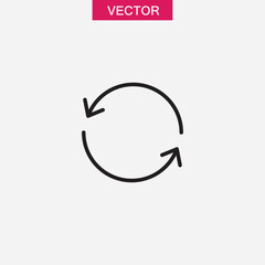 Update icon vector, simple flat black linear illustration for web and app..eps