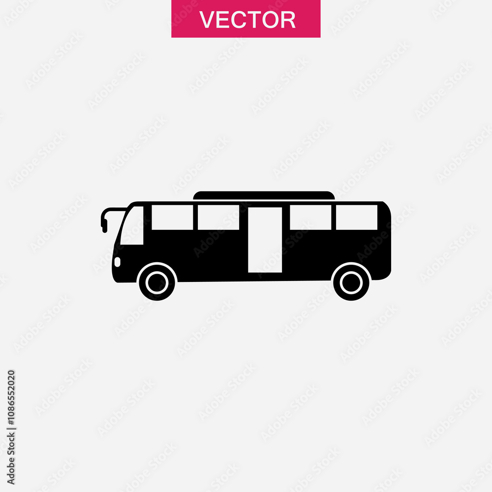 Poster bus icon vector, simple flat black bus illustration for web and app..eps