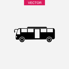 Bus icon vector, simple flat black bus illustration for web and app..eps