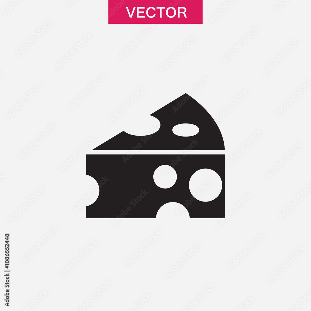 Poster cheese vector icon, vector simple black illustration for web and app..eps