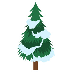 Christmas Tree With Snow Cap Illustration