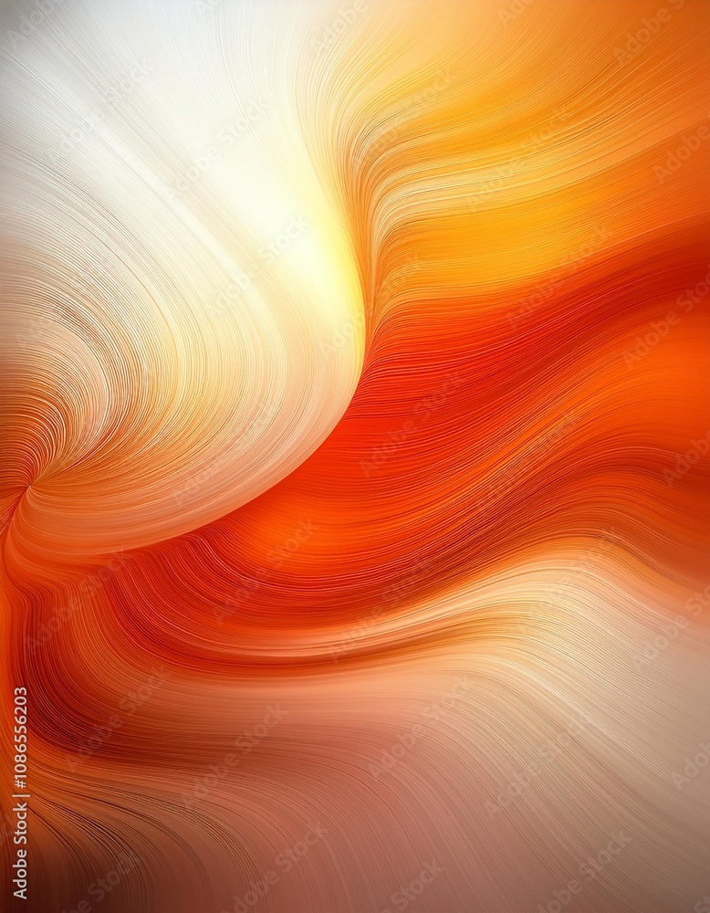 Poster vibrant orange and yellow abstract swirls create a dynamic, moving pattern
