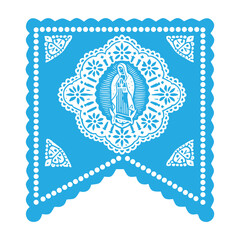 Obraz premium Mexican Fiesta Papel Picado Vector Art - Decorative Banner Clipart