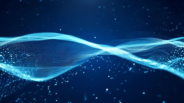 background s various celebrations special events abstract blue colours wave loop looping three-dimensional seamless particle bright design digital dust element energy futuristic glow graphic