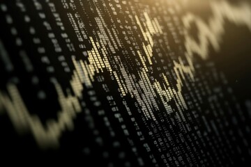 Minimalistic financial data visualized through digital stock market chart