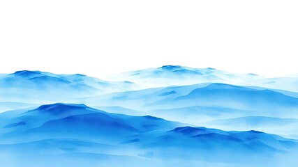 Blue watercolor ocean scene with soft waves, soft waves, soothing colors, calm sea