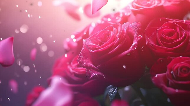 Red rose with rain drop.