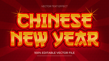 Chinese New Year 3d realistic text effect editable vector luxury style