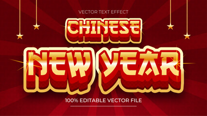Chinese new year 3d text effect and editable text effect with Chinese new year background
