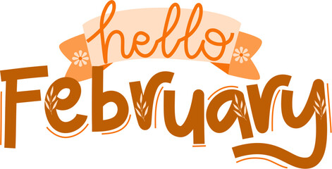 Hello February Lettering 