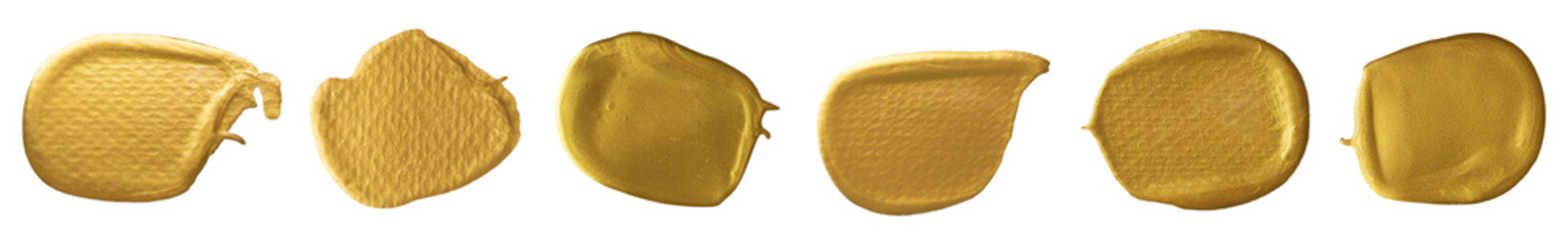 Gold brush stroke png cut out element set
