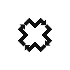 Arrow logo vector, letter X logo design template