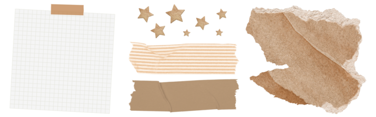 Scrapbook collage png cut out element set