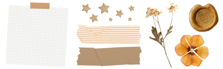 Scrapbook collage png cut out element set