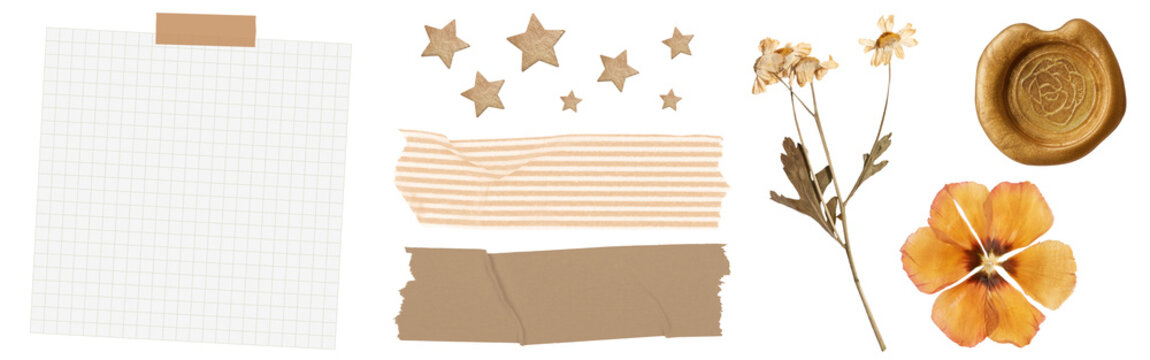 Scrapbook collage png cut out element set