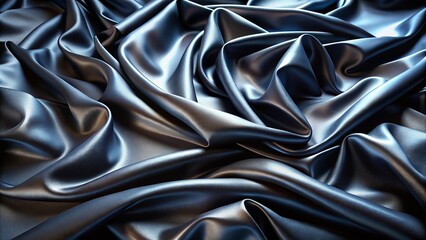 Obraz premium Black Fluid Fabric Surface, Landscape Photography, AI Art