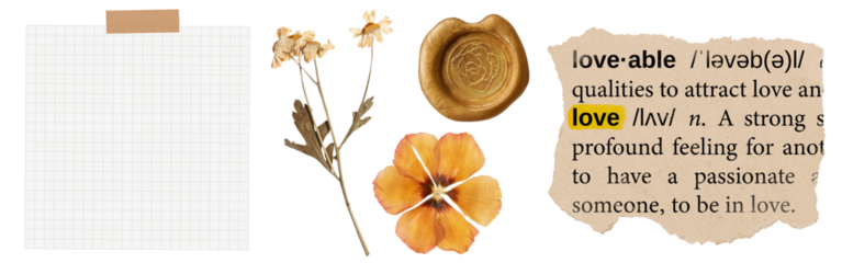 Scrapbook collage png cut out element set